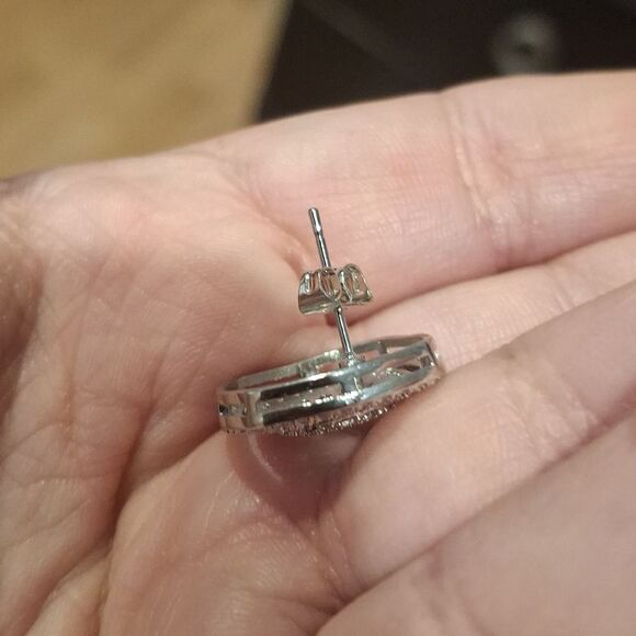 Silver Diamond Earrings - Picture 5 of 6